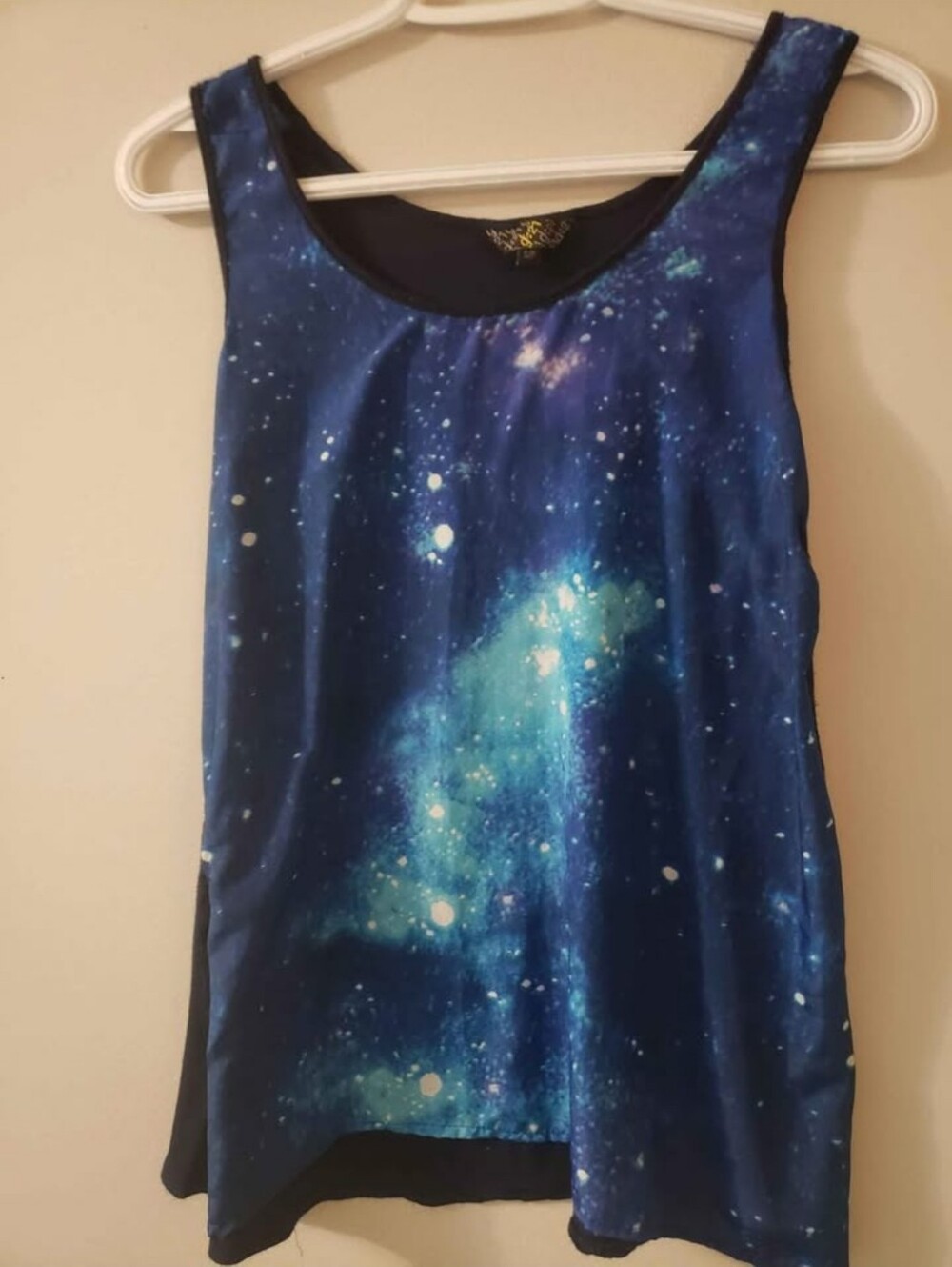 Blue Galaxy Print Tank Top